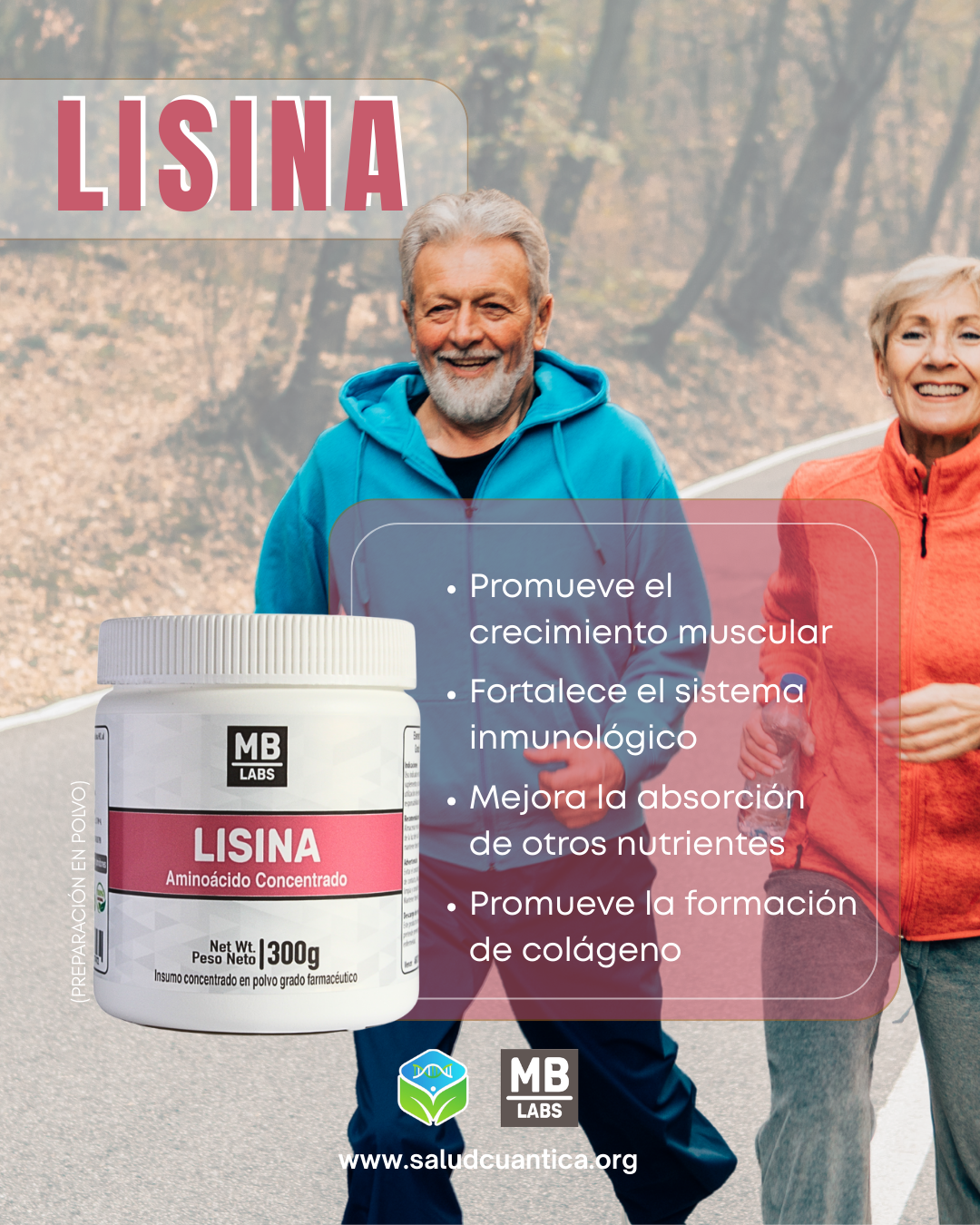 Aminoácido Lisina Polvo 300g - Imagen 2