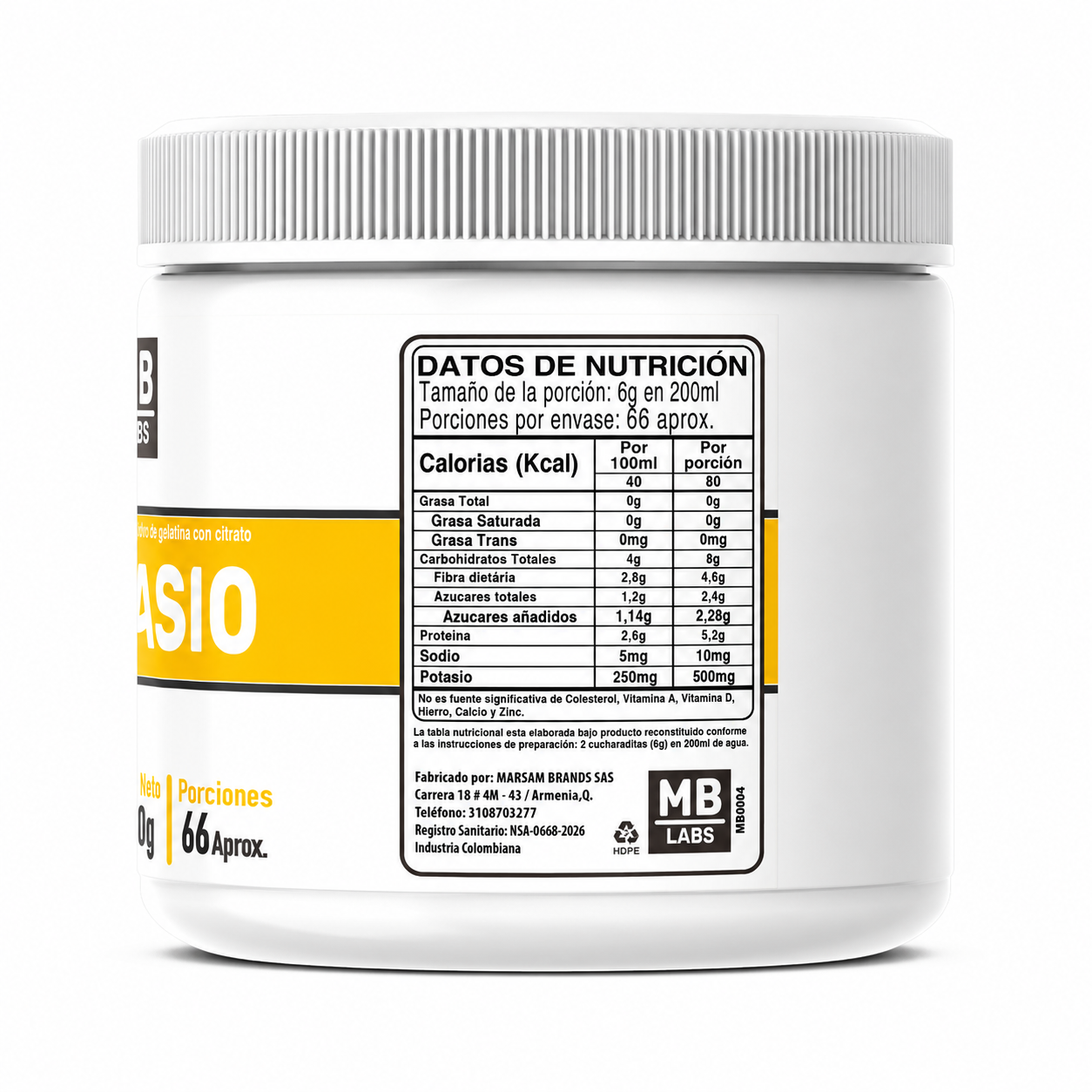 Citrato de Potasio en Polvo 400g Sabor Vainilla - Imagen 4