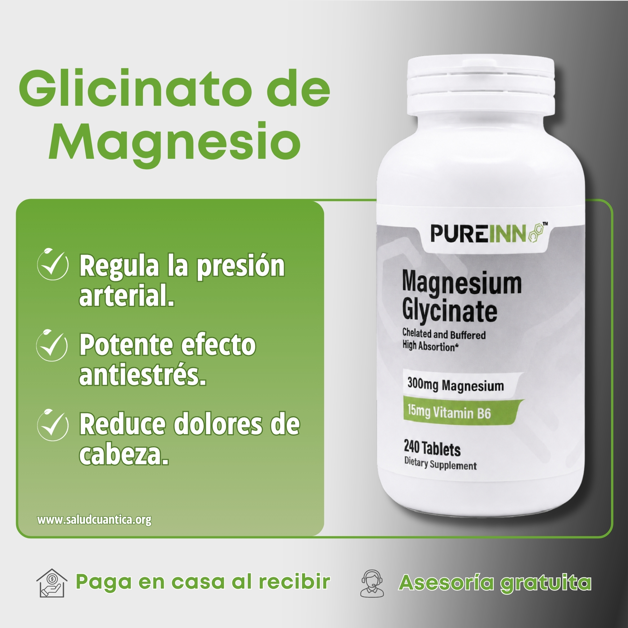 Glicinato de Magnesio + Vitamina B6 - Imagen 2
